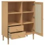 SENJA hohes Sideboard Rattanoptik braunes Holz 90x40x112 cm von vidaXL, Sideboards - Ref: Foro24-358055, Preis: 120,61 €, Rab...