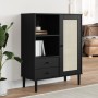 SENJA tall highboard with black rattan wood look 90x40x112 cm by vidaXL, Sideboards - Ref: Foro24-358057, Price: 127,24 €, Di...