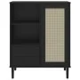 Aparador alto SENJA aspecto de ratán madera negro 90x40x112 cm de vidaXL, Aparadores - Ref: Foro24-358057, Precio: 126,00 €, ...