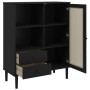 Aparador alto SENJA aspecto de ratán madera negro 90x40x112 cm de vidaXL, Aparadores - Ref: Foro24-358057, Precio: 127,18 €