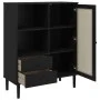 Aparador alto SENJA aspecto de ratán madera negro 90x40x112 cm de vidaXL, Aparadores - Ref: Foro24-358057, Precio: 126,00 €, ...