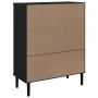 Aparador alto SENJA aspecto de ratán madera negro 90x40x112 cm de vidaXL, Aparadores - Ref: Foro24-358057, Precio: 126,00 €, ...