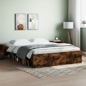 Bettrahmen aus geräucherter Eiche, 160 x 200 cm von vidaXL, Betten und Lattenroste - Ref: Foro24-3203877, Preis: 181,85 €, Ra...