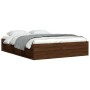 Estructura de cama roble marrón 140x190 cm de vidaXL, Camas y somieres - Ref: Foro24-3203907, Precio: 169,05 €, Descuento: %
