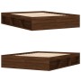 Estructura de cama roble marrón 140x190 cm de vidaXL, Camas y somieres - Ref: Foro24-3203907, Precio: 169,05 €, Descuento: %