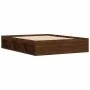 Estructura de cama roble marrón 140x190 cm de vidaXL, Camas y somieres - Ref: Foro24-3203907, Precio: 170,56 €, Descuento: %
