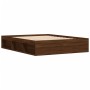 Estructura de cama roble marrón 140x190 cm de vidaXL, Camas y somieres - Ref: Foro24-3203907, Precio: 169,05 €, Descuento: %