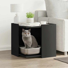 Mueble arenero para gatos madera ingeniería negro 53x53x51 cm en Mobiliario para gatos | Comprar online en Foro24