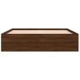 Brown oak bed frame 140x190 cm by vidaXL, Beds and slatted bases - Ref: Foro24-3203907, Price: 169,05 €, Discount: %
