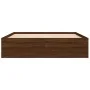 Estructura de cama roble marrón 140x190 cm de vidaXL, Camas y somieres - Ref: Foro24-3203907, Precio: 170,56 €, Descuento: %