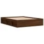 Estructura de cama roble marrón 140x190 cm de vidaXL, Camas y somieres - Ref: Foro24-3203907, Precio: 170,56 €, Descuento: %