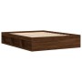 Estructura de cama roble marrón 140x190 cm de vidaXL, Camas y somieres - Ref: Foro24-3203907, Precio: 169,05 €, Descuento: %