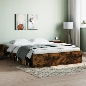 Smoked oak bed frame 140x190 cm by vidaXL, Beds and slatted bases - Ref: Foro24-3203905, Price: 136,83 €, Discount: %