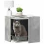 Mueble arenero de gatos madera gris hormigón 53x53x51 cm