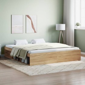 Sonoma oak bed frame 180x200 cm by vidaXL, Beds and slatted bases - Ref: Foro24-3203882, Price: 191,68 €, Discount: %