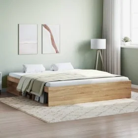 Sonoma oak bed frame 180x200 cm by vidaXL, Beds and slatted bases - Ref: Foro24-3203882, Price: 189,28 €, Discount: %