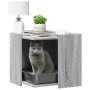 Mueble arenero para gatos madera gris Sonoma 53x53x51 cm