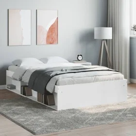 White bed frame 120x190 cm by vidaXL, Beds and slatted bases - Ref: Foro24-3203894, Price: 187,01 €, Discount: %