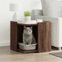 Mueble arenero para gatos madera marrón roble 53x53x51 cm