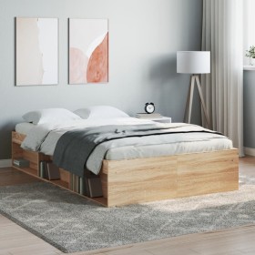Bettgestell aus Sonoma-Eiche, 120 x 190 cm von vidaXL, Betten und Lattenroste - Ref: Foro24-3203896, Preis: 208,25 €, Rabatt: %
