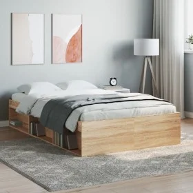 Sonoma oak bed frame 120x190 cm by vidaXL, Beds and slatted bases - Ref: Foro24-3203896, Price: 203,13 €, Discount: %
