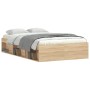 Estructura de cama roble Sonoma 120x190 cm de vidaXL, Camas y somieres - Ref: Foro24-3203896, Precio: 217,34 €, Descuento: %
