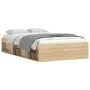 Estructura de cama roble Sonoma 120x200 cm de vidaXL, Camas y somieres - Ref: Foro24-3203854, Precio: 166,85 €, Descuento: %