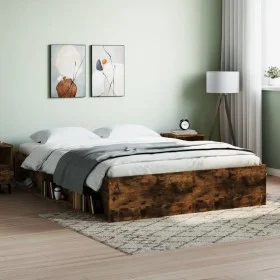 Smoked oak bed frame 140x200 cm by vidaXL, Beds and slatted bases - Ref: Foro24-3203863, Price: 139,19 €, Discount: %