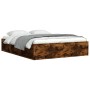 Smoked oak bed frame 140x200 cm by vidaXL, Beds and slatted bases - Ref: Foro24-3203863, Price: 140,83 €, Discount: %