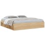Estructura de cama roble Sonoma 200x200 cm de vidaXL, Camas y somieres - Ref: Foro24-3203889, Precio: 204,93 €, Descuento: %