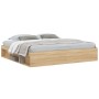 Estructura de cama roble Sonoma 200x200 cm de vidaXL, Camas y somieres - Ref: Foro24-3203889, Precio: 204,93 €, Descuento: %