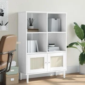 SENJA shelf in white pine wood rattan look 90x35x130 cm by vidaXL, Bookcases and shelves - Ref: Foro24-358062, Price: 105,42 ...