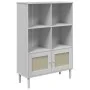 SENJA shelf in white pine wood rattan look 90x35x130 cm by vidaXL, Bookcases and shelves - Ref: Foro24-358062, Price: 105,42 ...