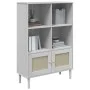 SENJA shelf in white pine wood rattan look 90x35x130 cm by vidaXL, Bookcases and shelves - Ref: Foro24-358062, Price: 105,42 ...