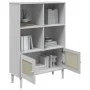 SENJA shelf in white pine wood rattan look 90x35x130 cm by vidaXL, Bookcases and shelves - Ref: Foro24-358062, Price: 105,42 ...