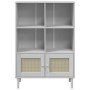 SENJA shelf in white pine wood rattan look 90x35x130 cm by vidaXL, Bookcases and shelves - Ref: Foro24-358062, Price: 106,42 ...