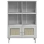 SENJA shelf in white pine wood rattan look 90x35x130 cm by vidaXL, Bookcases and shelves - Ref: Foro24-358062, Price: 105,42 ...