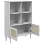 SENJA Regal aus Rattanholz aus Kiefernholz weiß 90x35x130 cm von vidaXL, Bücherregale und Regale - Ref: Foro24-358062, Preis:...
