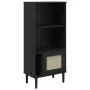 SENJA shelf in black pine wood rattan look 60x35x130 cm by vidaXL, Bookcases and shelves - Ref: Foro24-358060, Price: 78,71 €...