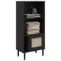 SENJA Regal aus Rattanholz aus schwarzer Kiefer 60x35x130 cm von vidaXL, Bücherregale und Regale - Ref: Foro24-358060, Preis:...