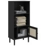 SENJA Regal aus Rattanholz aus schwarzer Kiefer 60x35x130 cm von vidaXL, Bücherregale und Regale - Ref: Foro24-358060, Preis:...