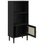 SENJA Regal aus Rattanholz aus schwarzer Kiefer 60x35x130 cm von vidaXL, Bücherregale und Regale - Ref: Foro24-358060, Preis:...