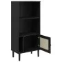 SENJA shelf in black pine wood rattan look 60x35x130 cm by vidaXL, Bookcases and shelves - Ref: Foro24-358060, Price: 78,71 €...