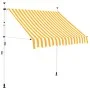 Manual retractable awning 150 cm orange and white striped by vidaXL, Awnings - Ref: Foro24-43231, Price: 69,33 €, Discount: %