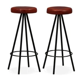 Kitchen bar stools, 2 units, genuine leather by vidaXL, Kitchen stools - Ref: Foro24-245443, Price: 174,17 €, Discount: %