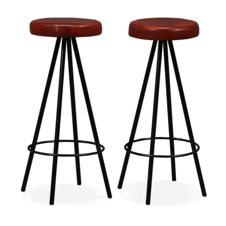 Barhocker für die Küche 2 Einheiten aus echtem Leder von vidaXL, Küchenhocker - Ref: Foro24-245443, Preis: 174,17 €, Rabatt: %