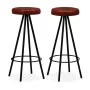 Kitchen bar stools, 2 units, genuine leather by vidaXL, Kitchen stools - Ref: Foro24-245443, Price: 174,16 €, Discount: %