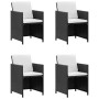 5-teiliges Garten-Essset und schwarze Kissen aus synthetischem Rattan von vidaXL, Gartensets - Ref: Foro24-43898, Preis: 335,...