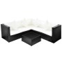 4-teiliges Gartenmöbel-Set und schwarze synthetische Rattankissen von vidaXL, Gartensets - Ref: Foro24-42895, Preis: 494,29 €...