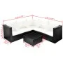 4-teiliges Gartenmöbel-Set und schwarze synthetische Rattankissen von vidaXL, Gartensets - Ref: Foro24-42895, Preis: 488,51 €...